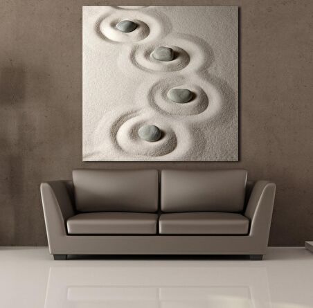 GRİ SPA TAŞLAR TEMALI KANVAS TABLO