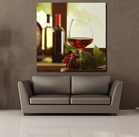 KADEHTEKİ KIRMIZI ŞARAP KANVAS TABLO