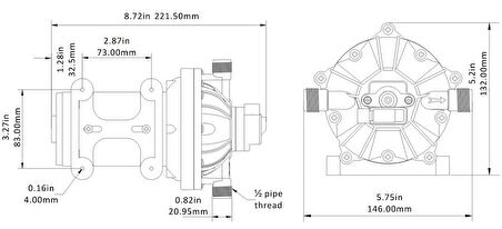 Seaflo 12 Volt Otomatik Hidrofor, Tekne, Yat 4.2 Bar, 18.9L, 17A  SFDP1-050-060-51