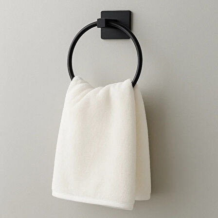 Yapışkanlı Yuvarlak Havluluk  Siyah Renk 