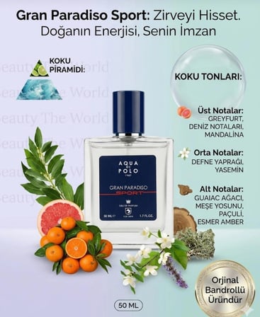 Aqua Di Polo Gran Paradiso Sport EDP - Beauty The World Orijinal Bandrollü Özel Seri