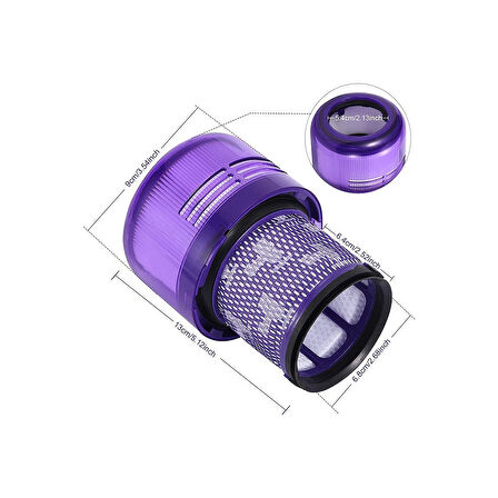 srfn ticaret Dyson V14 Uyumlu Arka Hepa Filtre 2 Adet