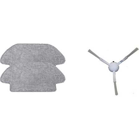 Srfn Ticaret Xiaomi Mi Robot Vacuum Mop Pro Seti: 2 Adet Fiber Mop Bezi - 1 Adet Yan Fırça