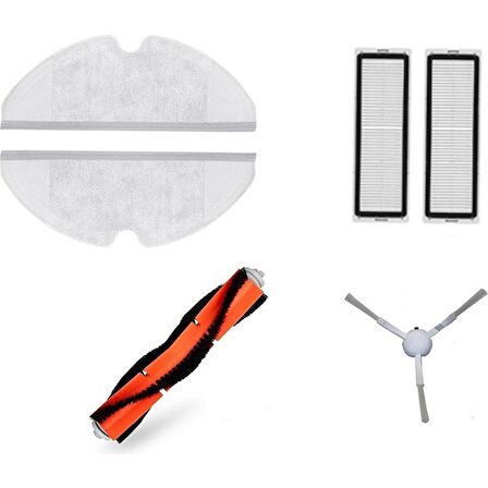 srfn ticaret Xiaomi Vacuum Mop 2 (STYTJ03ZHM) Aksesuar Seti: 2 Adet Fiber Mop Bezi - 2 Adet Hepa Filtre - 1 Adet Yan Fırça - 1 Adet Ana Fırça