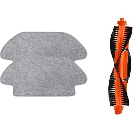 Srfn Ticaret  Xiaomi Mi Uyumlu Robot Vacuum Mop Pro Seti: 2 Adet Fiber Mop Bezi - 1 Adet Ana Fırça