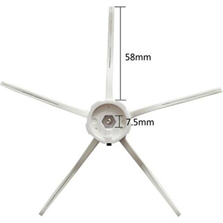 Srfn Ticaret Xiaomi Roborock S6 Pure Robot Süpürge 5 Kollu Fırça (2 Adet Beyaz)