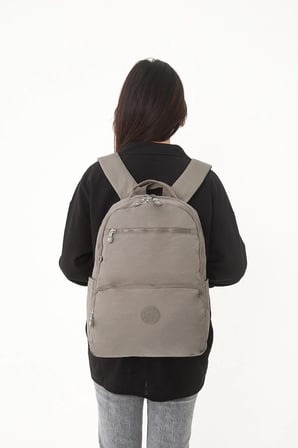 Unisex Suya Dayanıklı Orta Boy Krinkıl Kumaş Çok Gözlü Vizon Laptop Okul Ve Seyahat Sırt Çantası