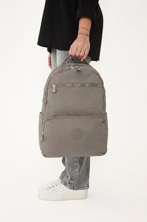 Unisex Suya Dayanıklı Orta Boy Krinkıl Kumaş Çok Gözlü Vizon Laptop Okul Ve Seyahat Sırt Çantası