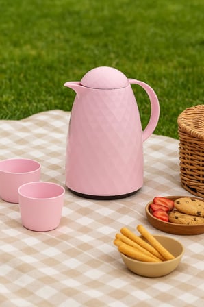 Bezos 1 Lt Akrilik Soft Pembe Çay Termosu 12 Saat Sıcak 24 Saat Soğuk SRH