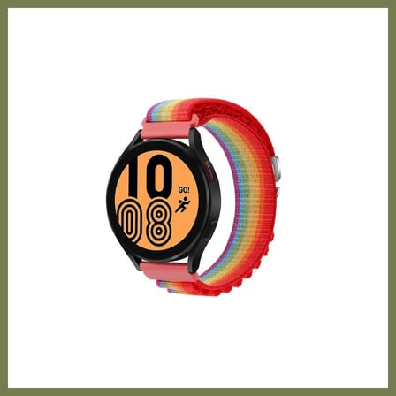 Bezos Watch 20mm Uyumlu KR410 Kumaş Kordon - Gökkuşağı 1 SRH