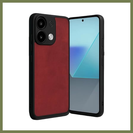 Bezos Redmi Note 13 Pro 4G Uyumlu Kılıf Aras Deri Kapak - Kırmızı SRH