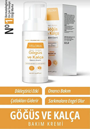 VELORIA Göğüs Ve Kalça Büyütücü Şekillendirici, Dolgunlaştırıcı, Çatlak Giderici, Sıkılaştırıcı Krem 100 ml