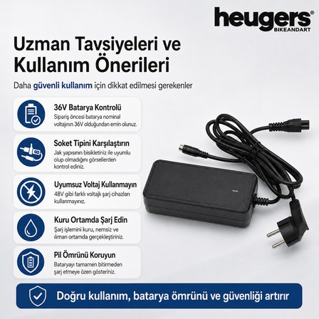Heugers D-Power 42V 2A Elektrikli Bisiklet Şarj Aleti (Skyjet Uyumlu)