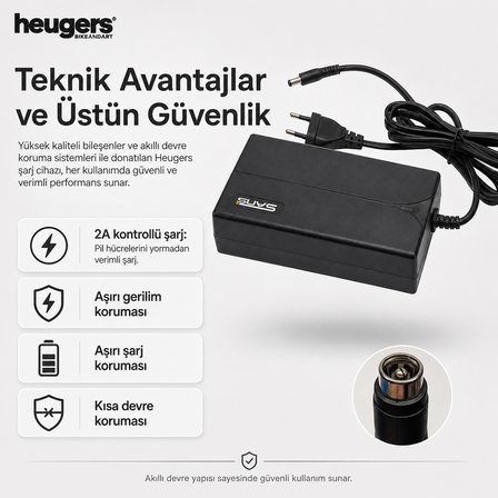 Heugers SANS 54.6V 2A Elektrikli Bisiklet Şarj Aleti