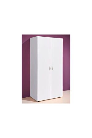 Giyinme Dolabı - Çok Amaçlı Dolap - Gardırop 80 cm Beyaz