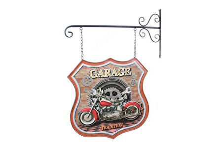 Dekoratif Çift Yönlü Motor Temalı Ferforje Askı Hediyelik