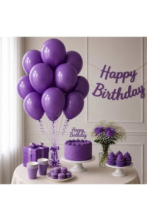 Latex Balon Seti 10'lu-Mor