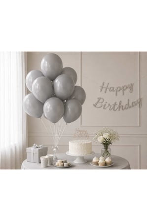 Latex Balon Seti 10'lu-Gri