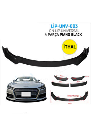 Audi 200 Uyumlu RC 4 Parça Piano Black Tampon Eki İthal Ön Lip