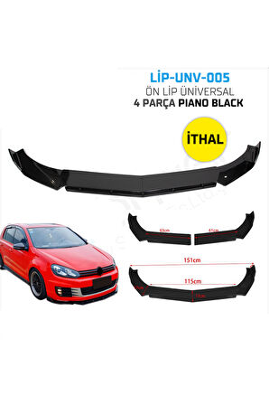 Lamborghini Runner Uyumlu Race 4 Parça Piano Black Tampon Eki İthal Ön Lip