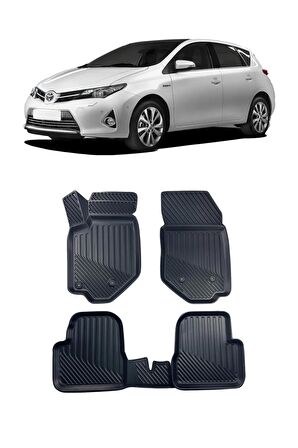 Toyota Auris 2013-2019 Arası Araca Özel Kauçuk 4D Havuzlu Paspas Takımı