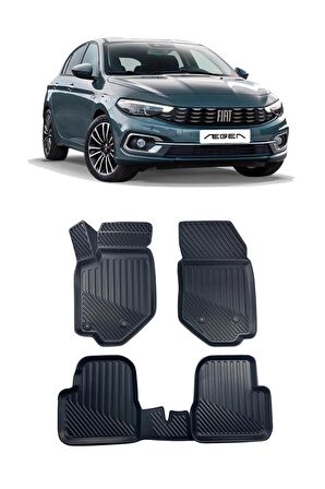 Fiat Egea Sedan 2015 ve Sonrası Araca Özel Kauçuk 4D Havuzlu Paspas Takımı