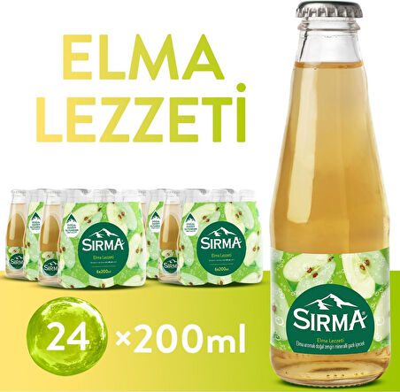 Sırma C Vitaminli Elma Aromalı Doğal Maden Suyu 200 ML X 24 Adet