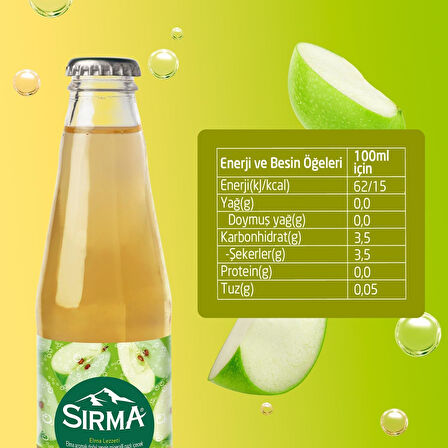Sırma C Vitaminli Elma Aromalı Doğal Maden Suyu 200 ML X 24 Adet