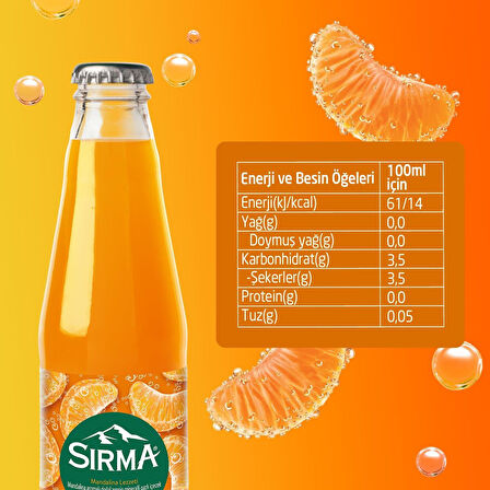 Sırma C Vitaminli Mandalina Aromalı Doğal Maden Suyu 200 ML X 24 Adet
