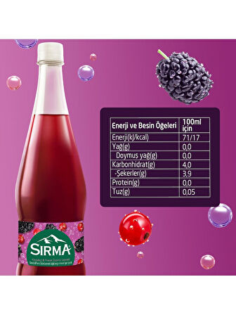 Sırma B Vitaminli Karadut & Frenk Üzümü Aromalı Doğal Maden Suyu 1 Lt X 6 Adet