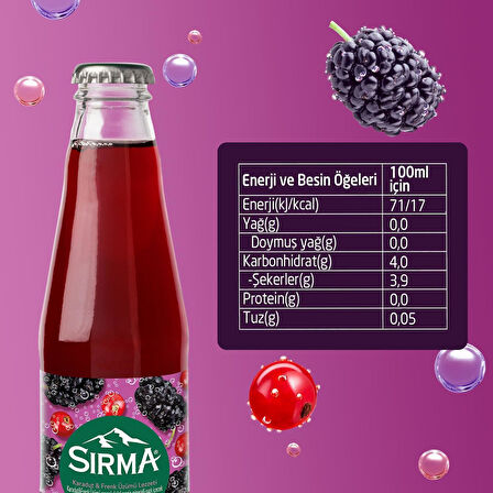 Sırma B Vitaminli Karadut & Frenk Üzümü Aromalı Doğal Maden Suyu 200 ML X 24 Adet