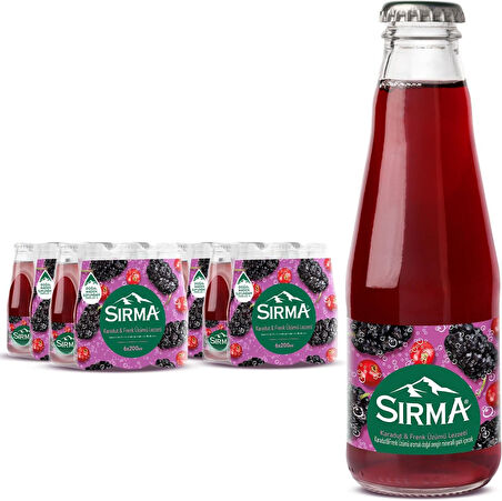 Sırma B Vitaminli Karadut & Frenk Üzümü Aromalı Doğal Maden Suyu 200 ML X 24 Adet