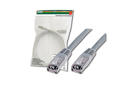 Digitus CAT 5e SF-UTP Patch Kablosu, 15 metre, AWG 26/7, gri renk