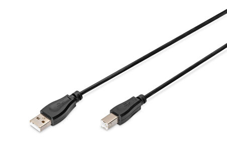 DIGITUS USB 2.0 connection cable, type A - B M/M, 1.8m, USB 2.0 suitable, bl