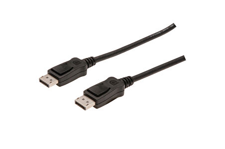 DisplayPort (DP) Bağlantı Kablosu, DP Erkek - DP Erkek, 3 metre, kilit mekanizmalı, DP, 1.2 uyumlu, UL, siyah renk