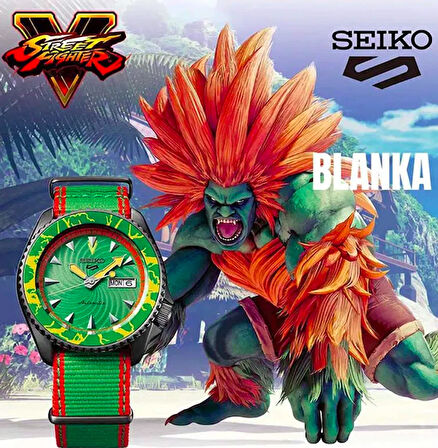 Seiko 5 SRPF23K STREET FİGHTER BLANKA Erkek Kol Saati