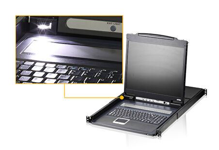 19” LCD KVM Switch, Amerikan Klavyeli