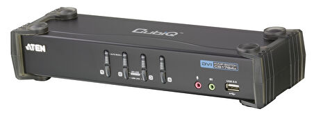 4 port&#039;lu USB 2.0 DVI KVMP™ Switch + 2 portlu USB (2.0) Hub, Masaüstü Tip, KVM bağlantı kablosu ürün beraberinde gelmektedir