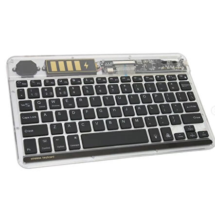 ZR612 Rgb Şeffaf Siyah Bluethooth Klavye