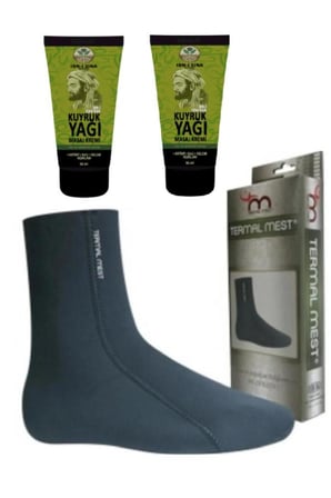 İbni Sina Kuyruk Yağı Masaj Kremi 2 X 50 ml Su ve Isı geçirmeyen Mest Çorap (S)