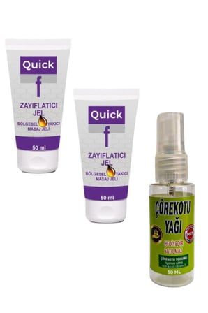 Quick Gel Masaj Bakım Kremi 50 mlx 2 ad+Çörek Otu Yağı 30 ml