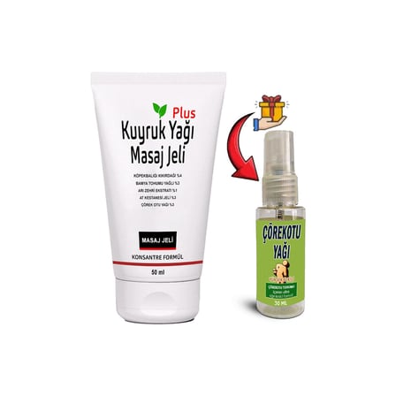 Kuyruk Yağı Masaj Jeli Plus 1 Tane 50 ml Konsantre Formül + Çörek Otu Yağı