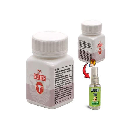CY-Relief 2 Kutu Amerikan Kızılcığı Ebegümeci Adaçayı C Vitamini Erkeğe Özel Destek + Çörek Otu Yağı