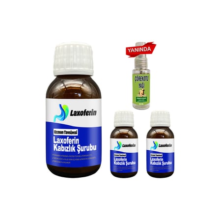 Laxoferin Şurup - 3 Adet Yanında Çörek Otu Yağı / Bay Bayan Kullanımına Uygun 50 ml Şurup