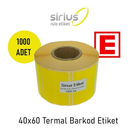 40x60 SARI ZEMİN TERMAL ECZACI ETİKETİ (1 RULO 1000 ad)