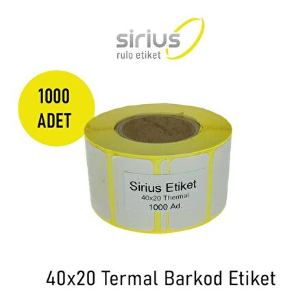 20x40 TERMAL BARKOD ETİKET ( 1 RULO 1000 ad)