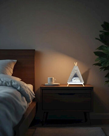 Geox Tent Shape Kedili Masa Lambası, Gece Lambası