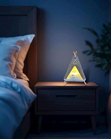 Geox Tent Shape Kedili Masa Lambası, Gece Lambası