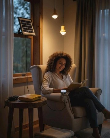 Geox Solar Panelli Kamp, Karavan, Bahçe, Balkon Aydınlatma Seti