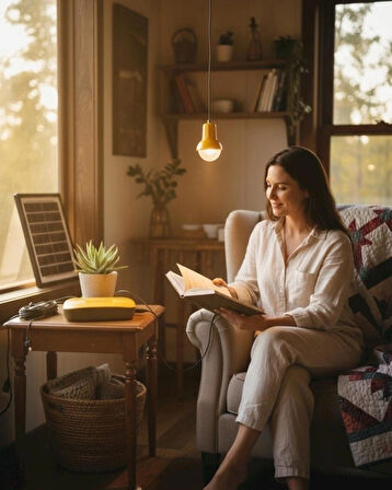 Geox Solar Panelli Kamp, Karavan, Bahçe, Balkon Aydınlatma Seti